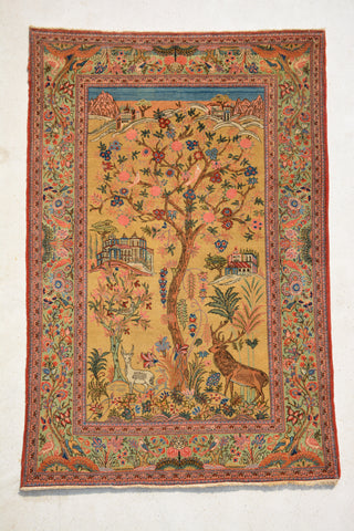 Antique Persian Kashan Rug